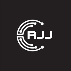 RJJletter technology logo design on black background. RJJcreative initials letter IT logo concept. RJJsetting shape design
