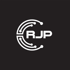 RJPletter technology logo design on black background. RJPcreative initials letter IT logo concept. RJPsetting shape design
