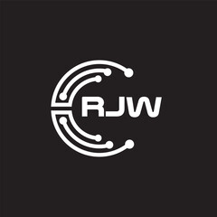 RJWletter technology logo design on black background. RJWcreative initials letter IT logo concept. RJWsetting shape design
