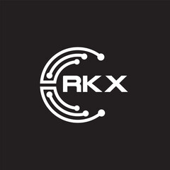 RKXletter technology logo design on black background. RKXcreative initials letter IT logo concept. RKXsetting shape design
