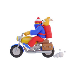 3D man is riding a motorcycle