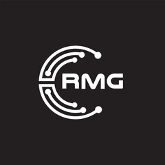 RMg letter technology logo design on black background. RMg creative initials letter IT logo concept. RMg setting shape design.
