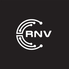 ROV letter technology logo design on black background. ROV creative initials letter IT logo concept. ROV setting shape design.

