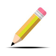 Yellow pencil graphite icon isolated on white