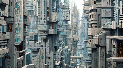 SF未来の都市風景,Generative AI AI画像