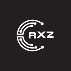 RXZ letter technology logo design on black background. RXZ creative initials letter IT logo concept. RXZ setting shape design.
