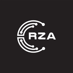 RZA letter technology logo design on black background. RZA creative initials letter IT logo concept. RZA setting shape design.
