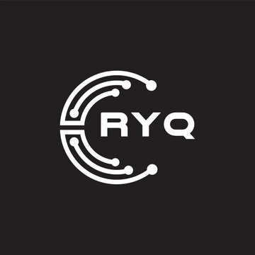 RYQ letter technology logo design on black background. RYQ creative initials letter IT logo concept. RYQ setting shape design.
