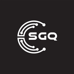 SGQ letter technology logo design on black background. SGQ creative initials letter IT logo concept. SGQ setting shape design.
