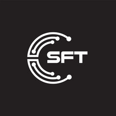 SFT letter technology logo design on black background. SFT creative initials letter IT logo concept. SFT setting shape design.
