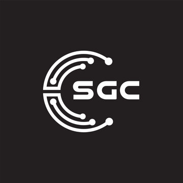 SGC letter technology logo design on black background. SGC creative initials letter IT logo concept. SGC setting shape design.
