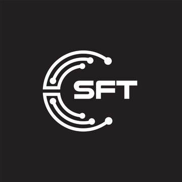 SFT letter technology logo design on black background. SFT creative initials letter IT logo concept. SFT setting shape design.
