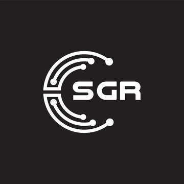 SGR letter technology logo design on black background. SGR creative initials letter IT logo concept. SGR setting shape design.
