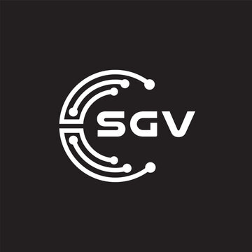SGV letter technology logo design on black background. SGV creative initials letter IT logo concept. SGV setting shape design.
