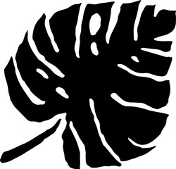 Artwork Brush Monstera Leaf Silhouette