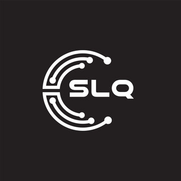 SLQ letter technology logo design on black background. SLQ creative initials letter IT logo concept. SLQ setting shape design.
