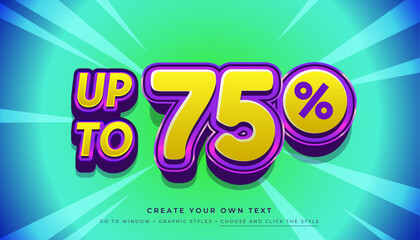 Premium Vector, Editable 3D discount text effect. Number sale graphic style