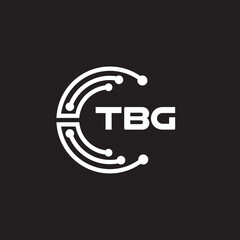 TBG letter technology logo design on black background. TBG creative initials letter IT logo concept. TBG setting shape design.
