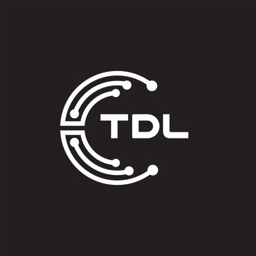TDL letter technology logo design on black background. TDL creative initials letter IT logo concept. TDL setting shape design.
