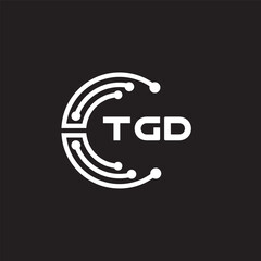 TFD letter technology logo design on black background. TFD creative initials letter IT logo concept. TFD setting shape design.
