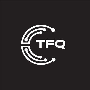 TFQ letter technology logo design on black background. TFQ creative initials letter IT logo concept. TFQ setting shape design.
