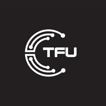 TFU letter technology logo design on black background. TFU creative initials letter IT logo concept. TFU setting shape design.
