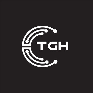 TGH letter technology logo design on black background. TGH creative initials letter IT logo concept. TGH setting shape design.
