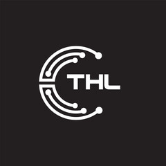 THL letter technology logo design on black background. THL creative initials letter IT logo concept. THL setting shape design.
