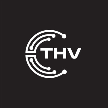 THV letter technology logo design on black background. THV creative initials letter IT logo concept. THV setting shape design.
