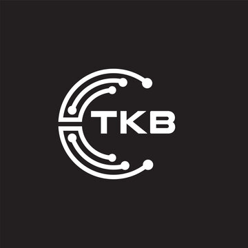 TKB letter technology logo design on black background. TKB creative initials letter IT logo concept. TKB setting shape design.
