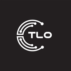 TLO letter technology logo design on black background. TLO creative initials letter IT logo concept. TLO setting shape design.
