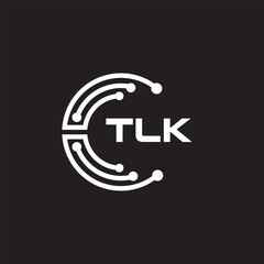 TLK letter technology logo design on black background. TLK creative initials letter IT logo concept. TLK setting shape design.
