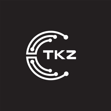 TKZ letter technology logo design on black background. TKZ creative initials letter IT logo concept. TKZ setting shape design.
