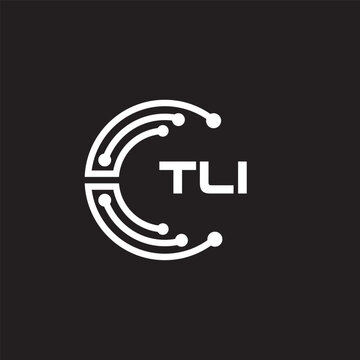 TLI letter technology logo design on black background. TLI creative initials letter IT logo concept. TLI setting shape design.
