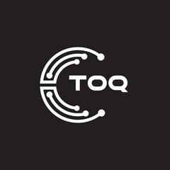 TOQ letter technology logo design on black background. TOQ creative initials letter IT logo concept. TOQ setting shape design.
