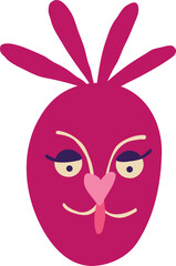 Funny quirky charming beet with a cute face. beetroot character.