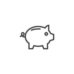 Piggy bank line icon