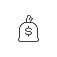 Money bag line icon