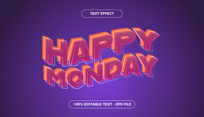 Happy Monday, have fun and charming 3d editable text effects 