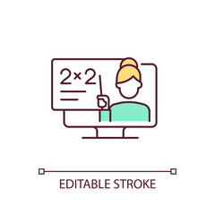 2D editable icons representing enhanced teaching, isolated vector illustration, artificial intelligence in education concept.