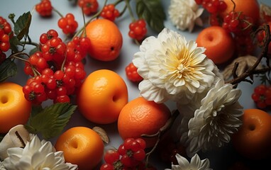 Naklejka na ściany i meble Fruitful Blooms. Generative AI