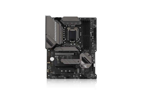 PC motherboard on a white background. Motherboard for personal computer closeup isolated on white background.
