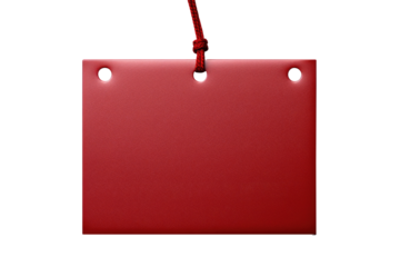 Blank red price tag isolated on transparent background. Generative Ai