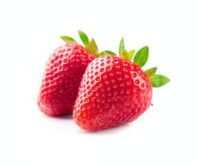 Strawberry closeup on white backgrounds