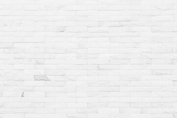 White grunge brick wall texture background for stone tile block painted in grey light color wallpaper.