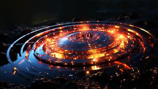 futuristic supercomputer technology concept, particle accelerator, generative ai