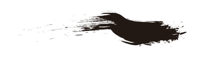 筆の質感　墨　インク　筆模様　波模様筆の筆跡素材。ブラシストローク