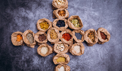 Spices. Nuts. Food background. Food. Fruit. 