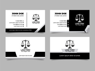 Set of Monochrome Law Firm Business Card Template