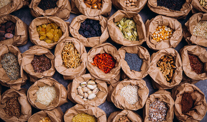Spices. Food. Ingredient. Nuts. Background. Photo. Cooking. 